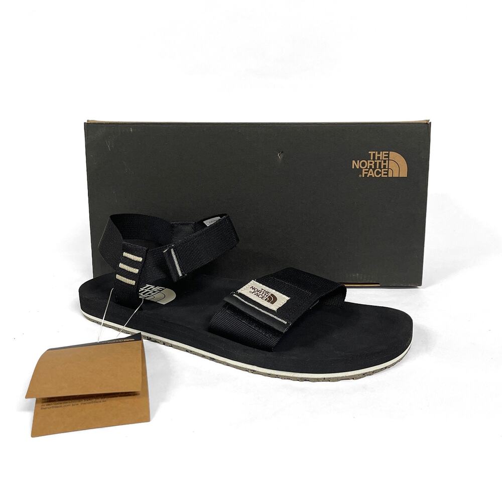 The North Face Skeena Sandals Sz 10 New $55 Black Nylon Canvas Flat Adjustable